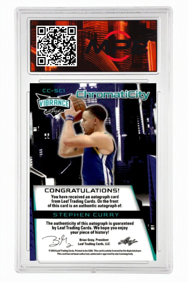 Back of the graded card and its custom label