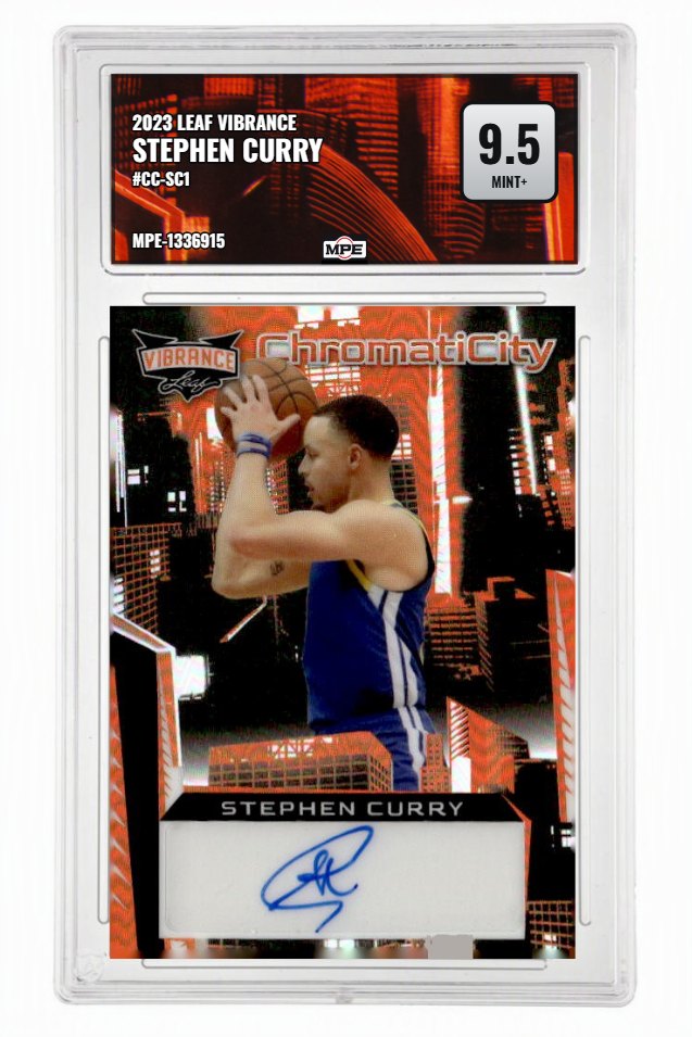 Graded card in a premium slab